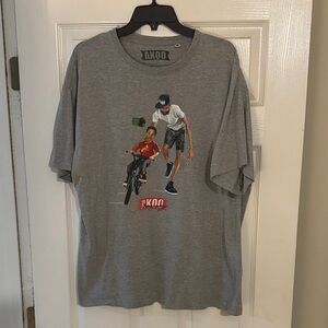 Akoo Gray T-Shirt with Graphic Design